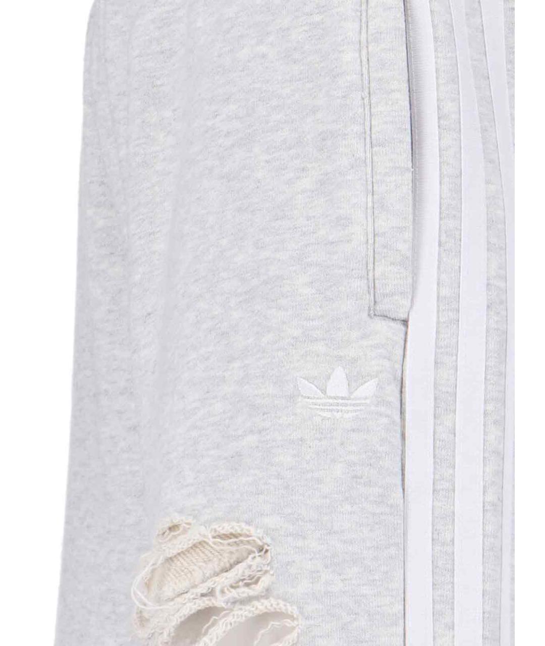 ADIDAS Серые хлопковые прямые брюки, фото 4