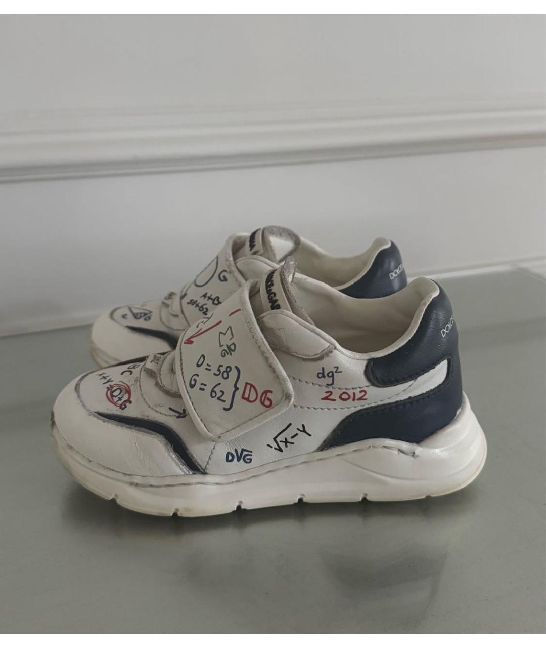 DOLCE&GABBANA Белые кожаные кеды, фото 6