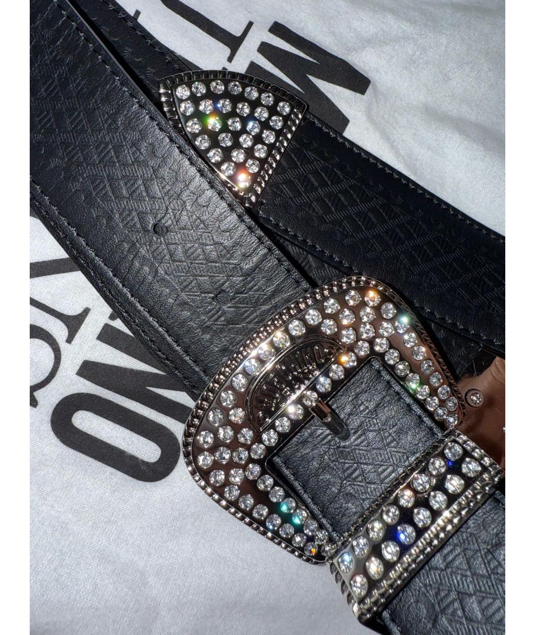MOSCHINO Черный кожаный ремень, фото 2