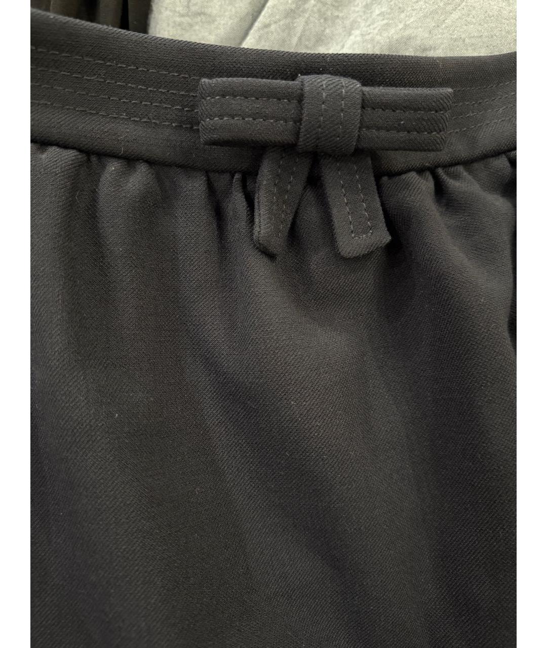 RED VALENTINO Темно-синяя хлопковая юбка мини, фото 4