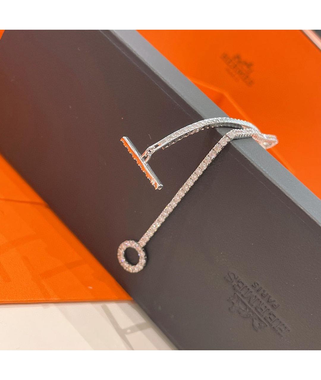 HERMES Серебрянный браслет из белого золота, фото 2