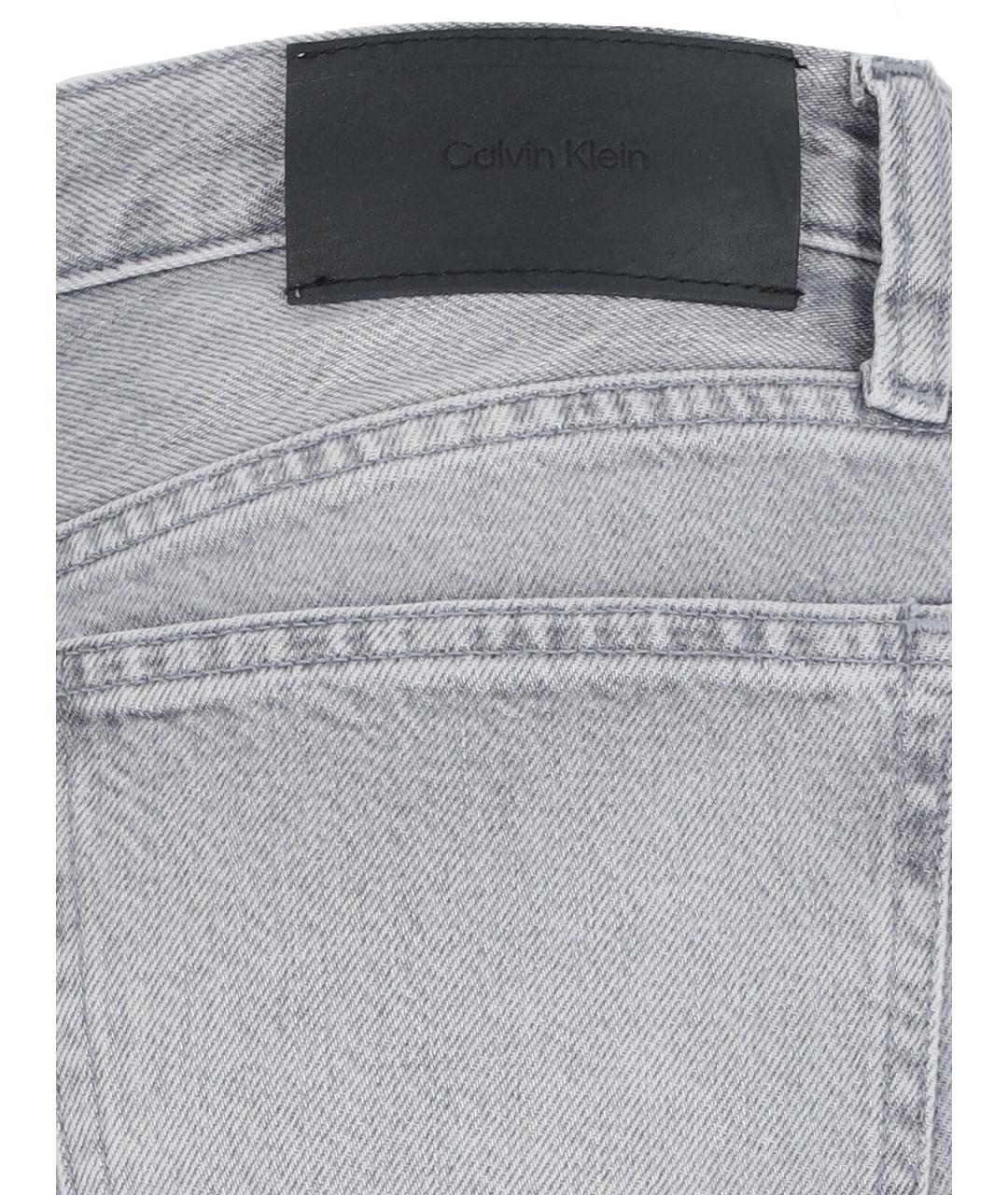 CALVIN KLEIN Серые хлопковые прямые джинсы, фото 4
