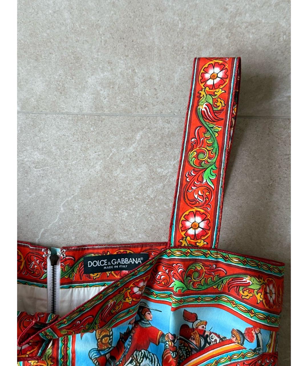DOLCE&GABBANA Красный хлопковый сарафан, фото 3