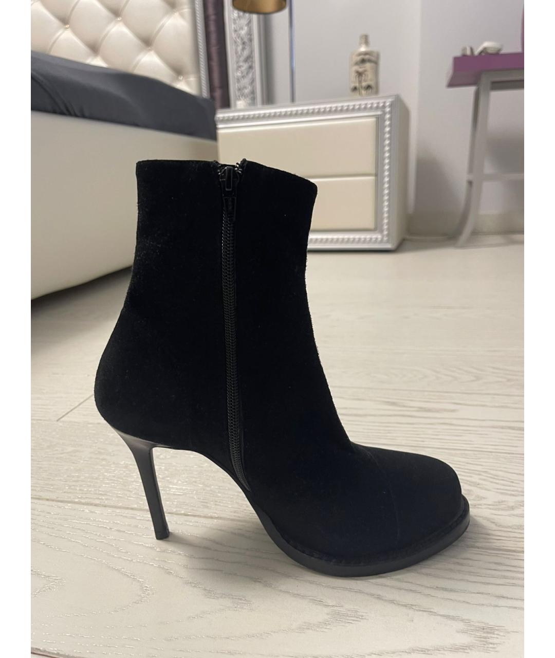ANN DEMEULEMEESTER Черные нубуковые ботильоны, фото 8