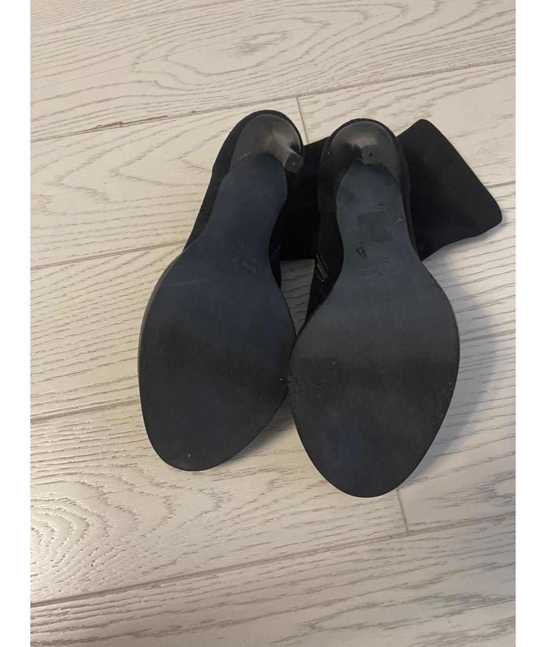 ANN DEMEULEMEESTER Черные нубуковые ботильоны, фото 5