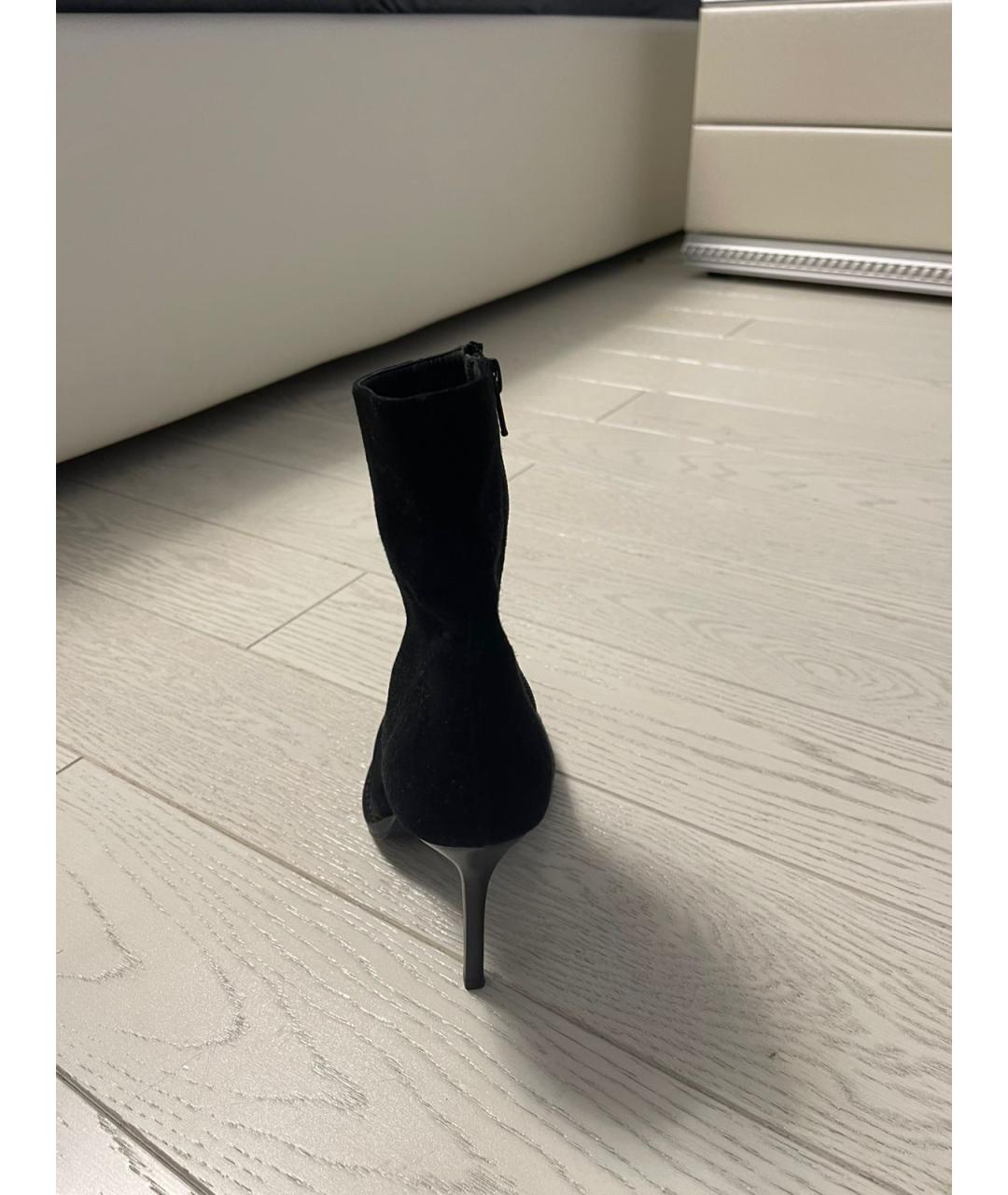 ANN DEMEULEMEESTER Черные нубуковые ботильоны, фото 9
