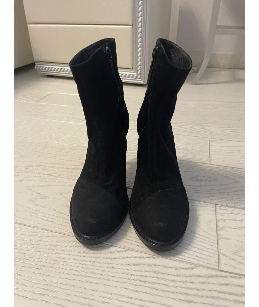 ANN DEMEULEMEESTER Черные нубуковые ботильоны, фото 2