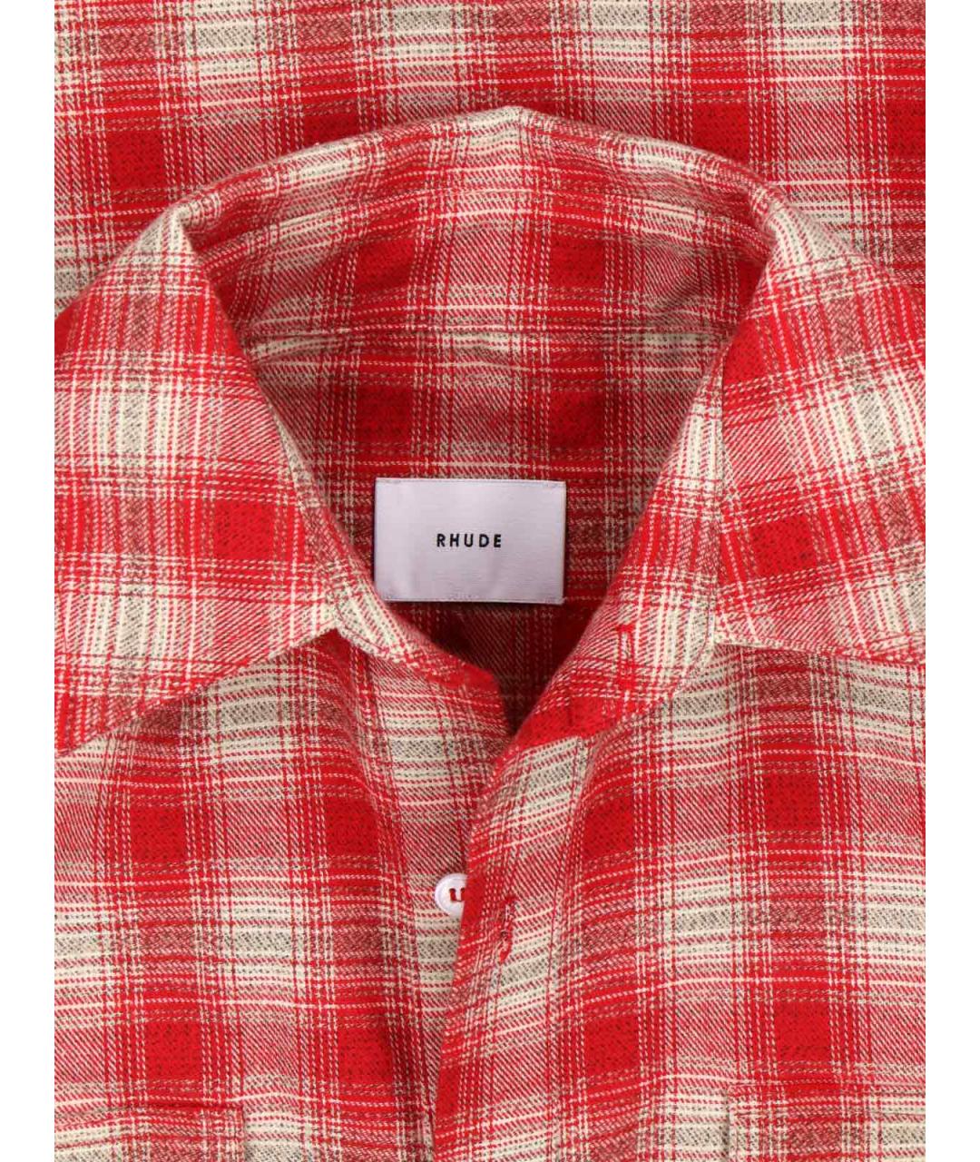 RHUDE Красная хлопковая кэжуал рубашка, фото 3