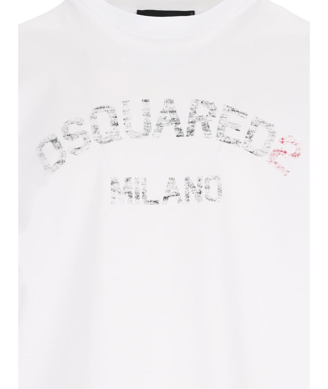 DSQUARED2 Белая хлопковая футболка, фото 3