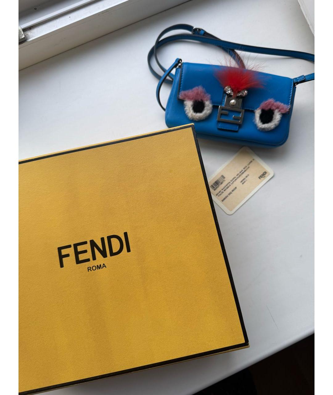 FENDI Синяя кожаная сумка через плечо, фото 7