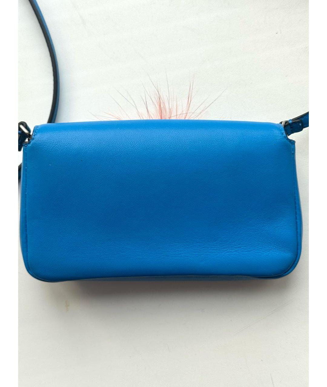 FENDI Синяя кожаная сумка через плечо, фото 4