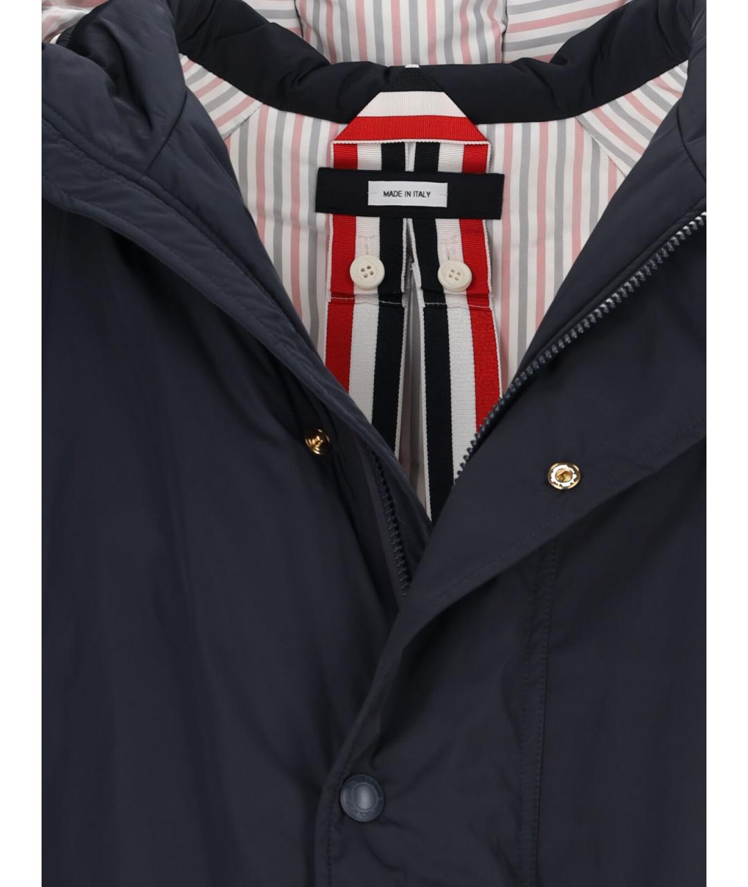 THOM BROWNE Темно-синяя полиэстеровая парка, фото 3