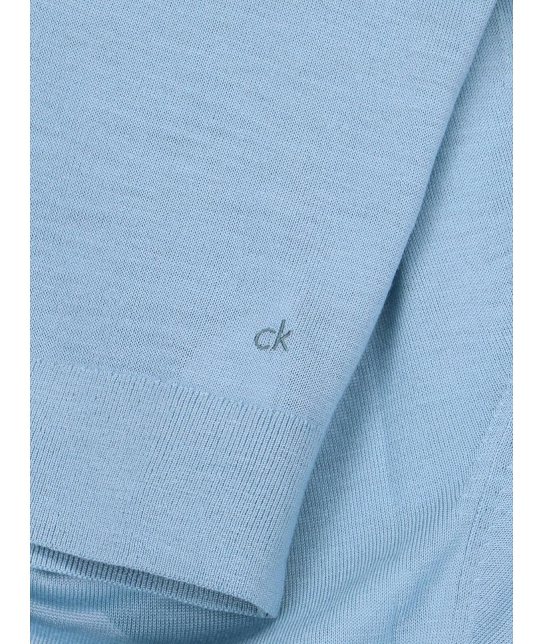CALVIN KLEIN Голубой шерстяной джемпер / свитер, фото 3