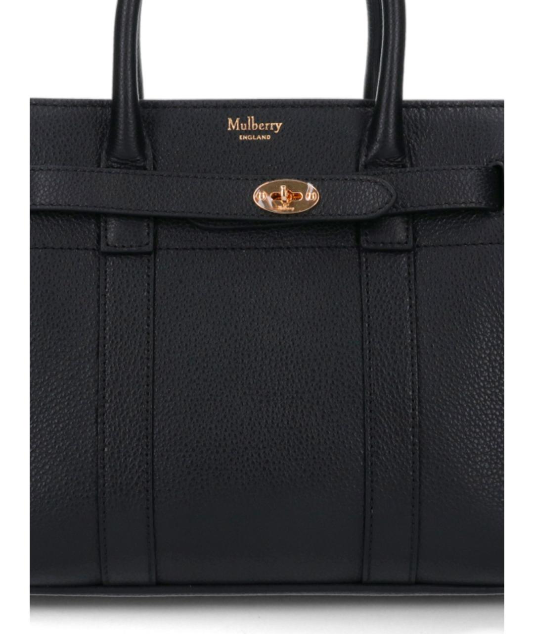 MULBERRY Черная кожаная сумка тоут, фото 4
