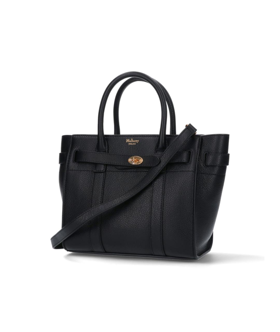 MULBERRY Черная кожаная сумка тоут, фото 2