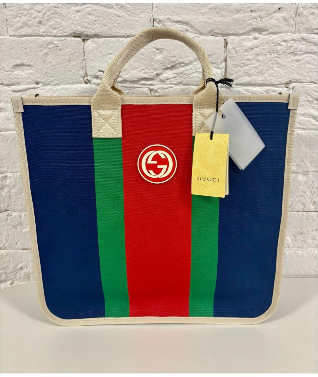 GUCCI Мульти тканевая сумка с короткими ручками, фото 6
