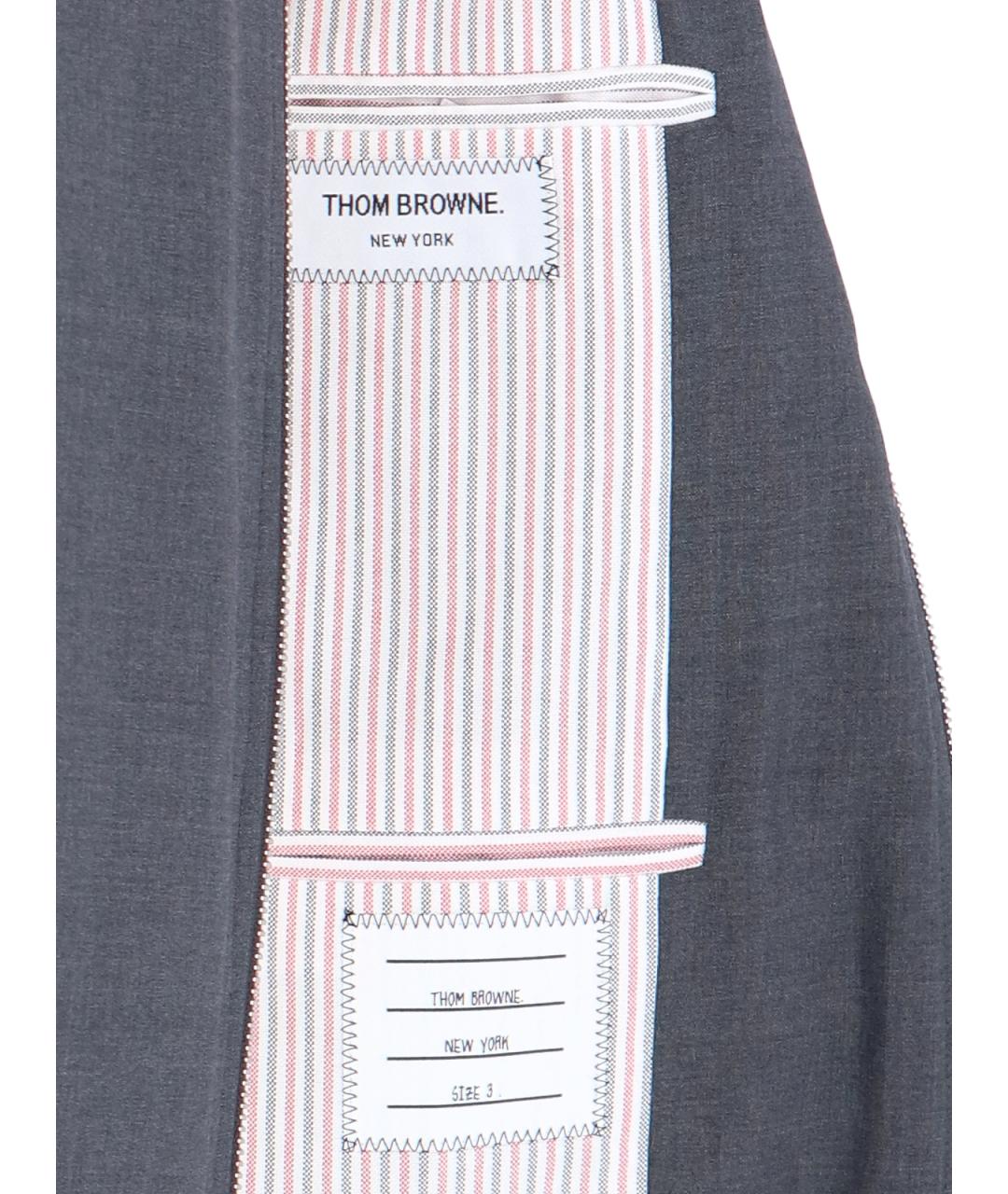 THOM BROWNE Серая шерстяная куртка, фото 4