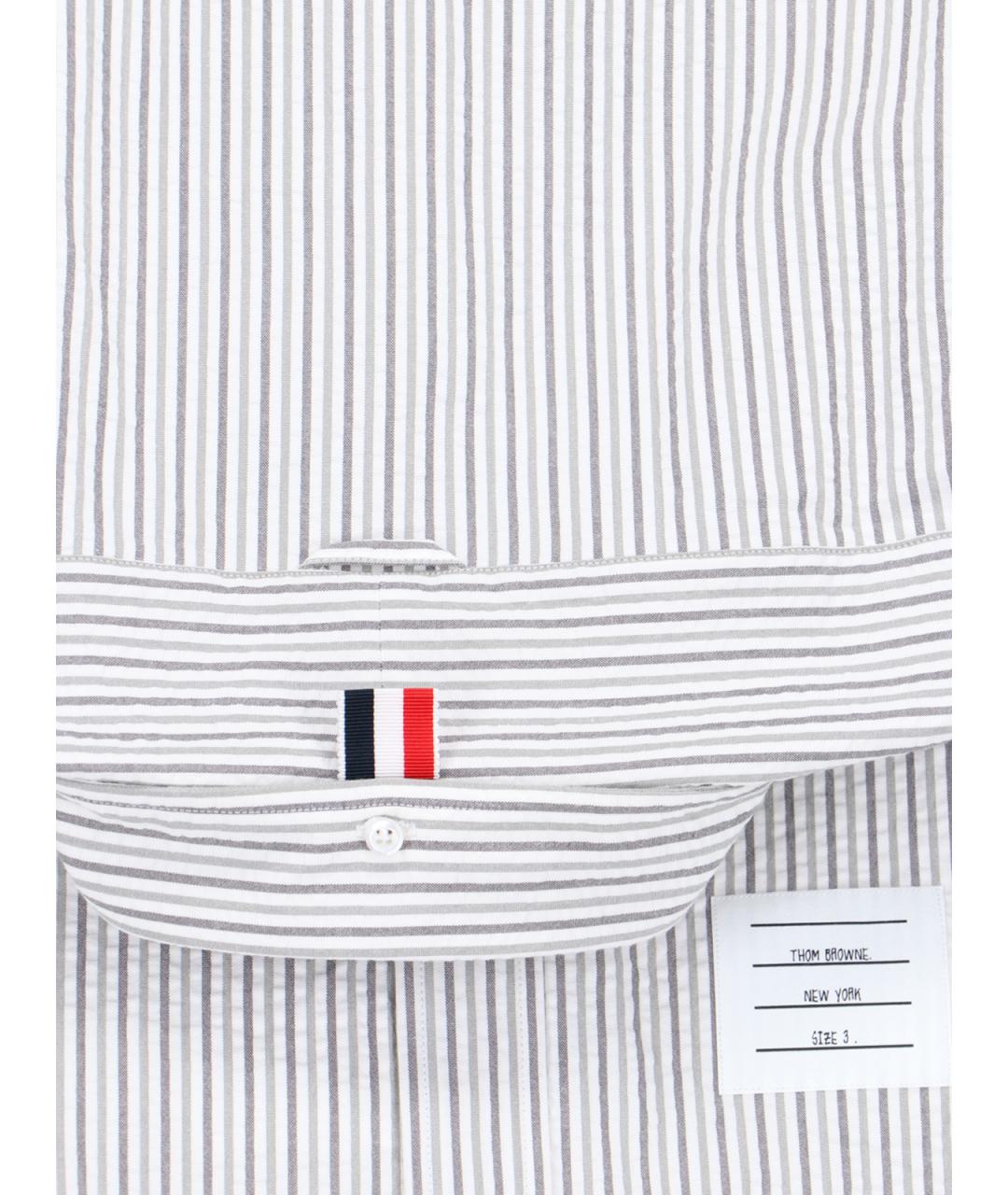 THOM BROWNE Белая хлопковая кэжуал рубашка, фото 5