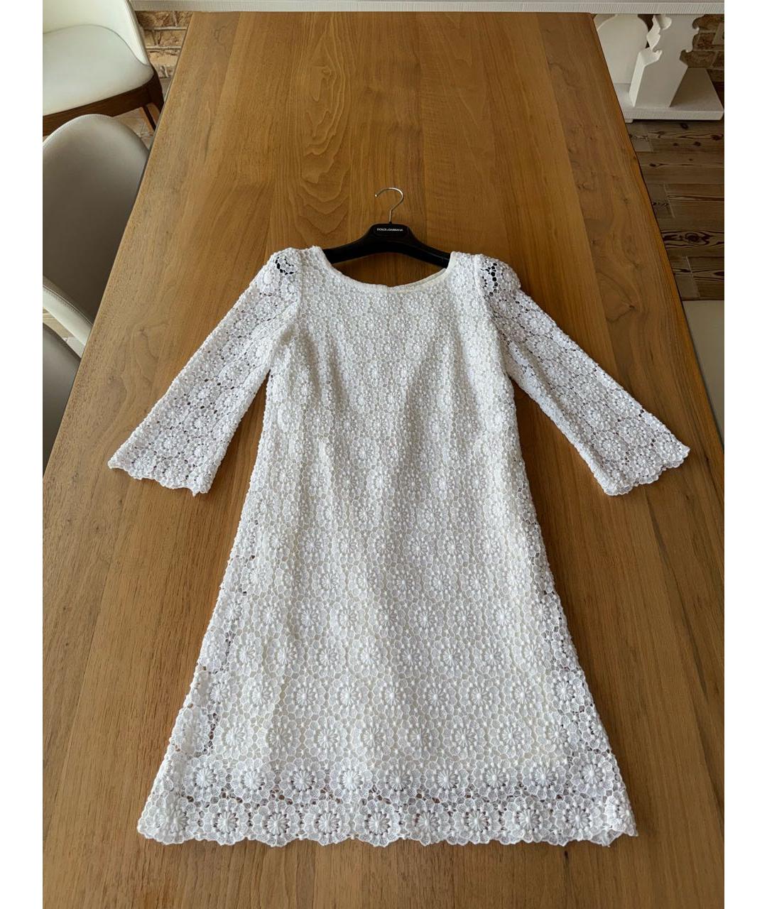 DOLCE&GABBANA Белое кружевное платье, фото 8