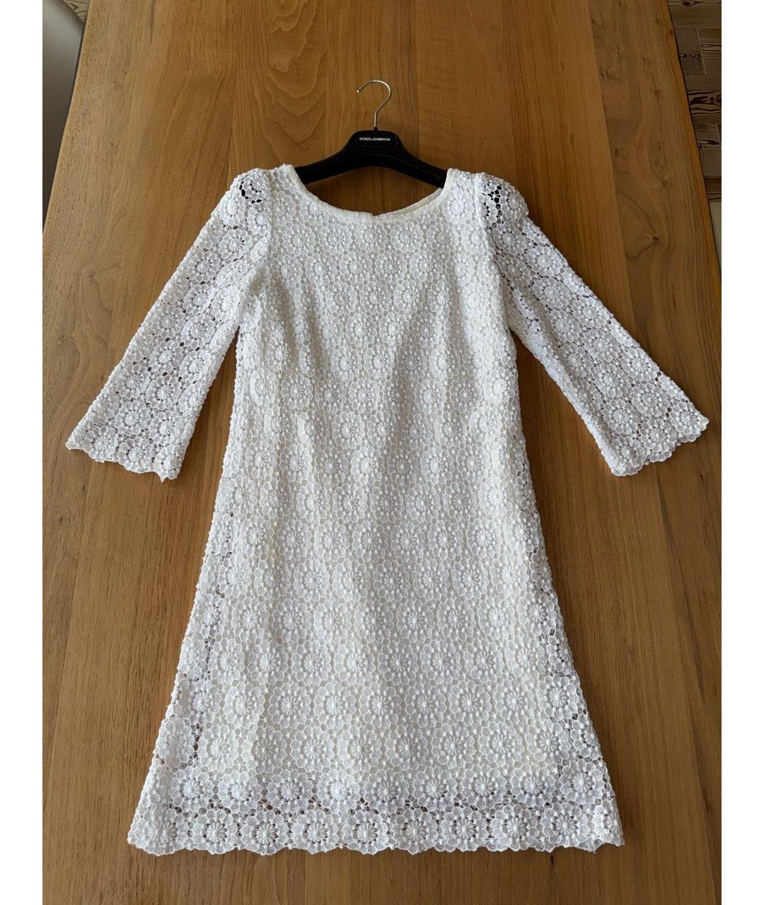 DOLCE&GABBANA Белое кружевное платье, фото 9