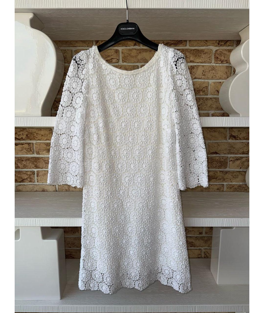 DOLCE&GABBANA Белое кружевное платье, фото 4