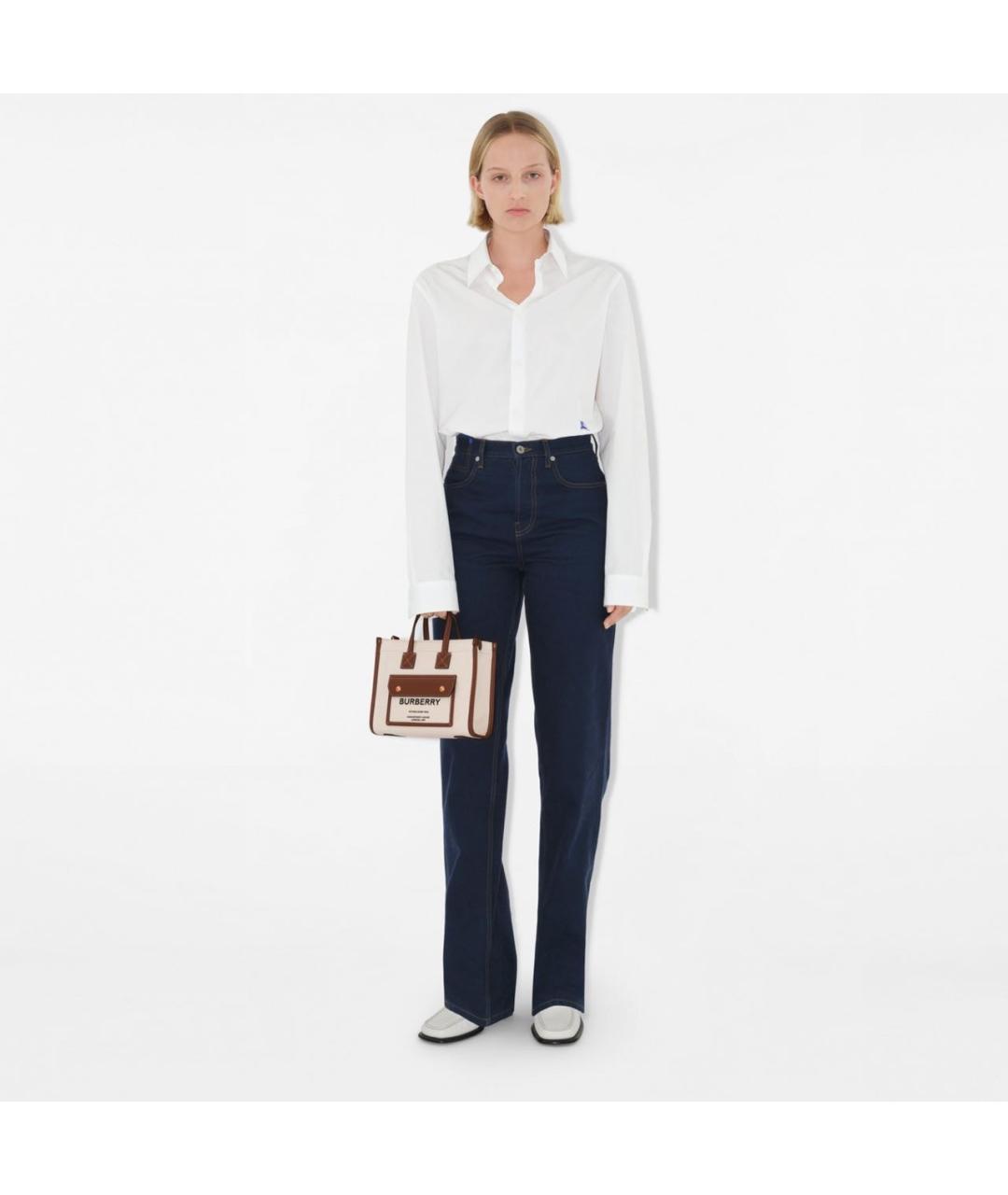 BURBERRY Бежевая тканевая сумка тоут, фото 2