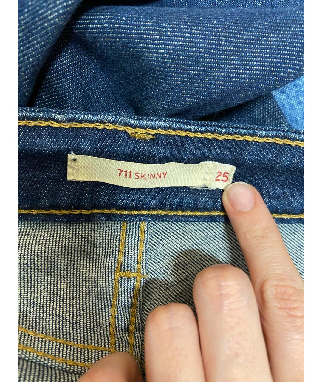 LEVI'S Синие хлопковые джинсы слим, фото 5