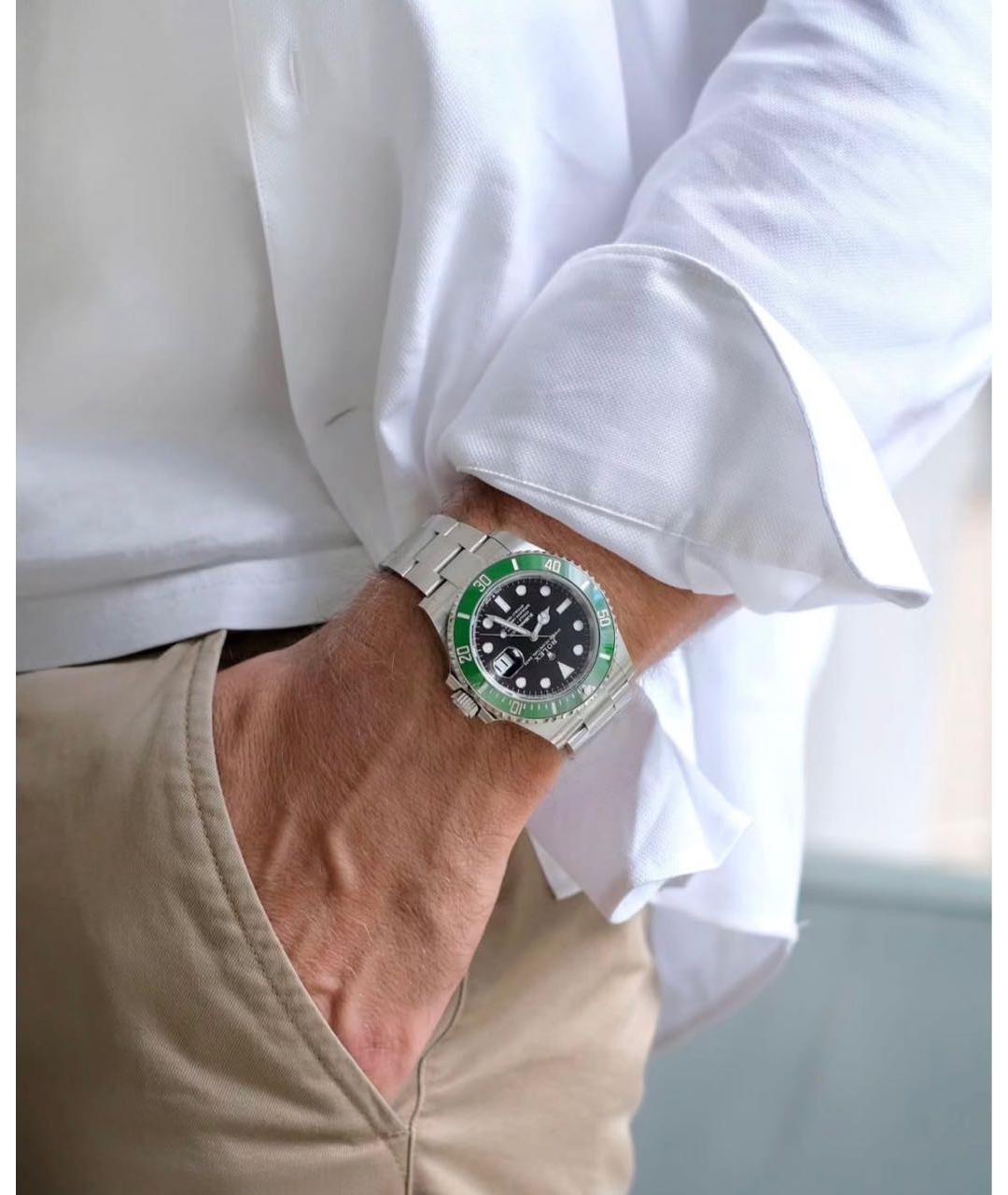 ROLEX Черные стальные часы, фото 7