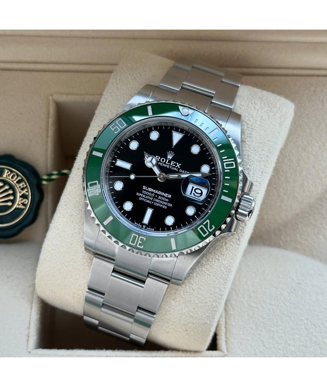ROLEX Черные стальные часы, фото 2