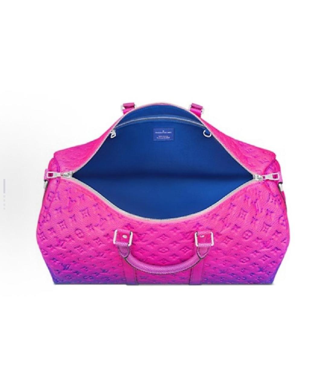 LOUIS VUITTON Фуксия кожаная дорожная/спортивная сумка, фото 5
