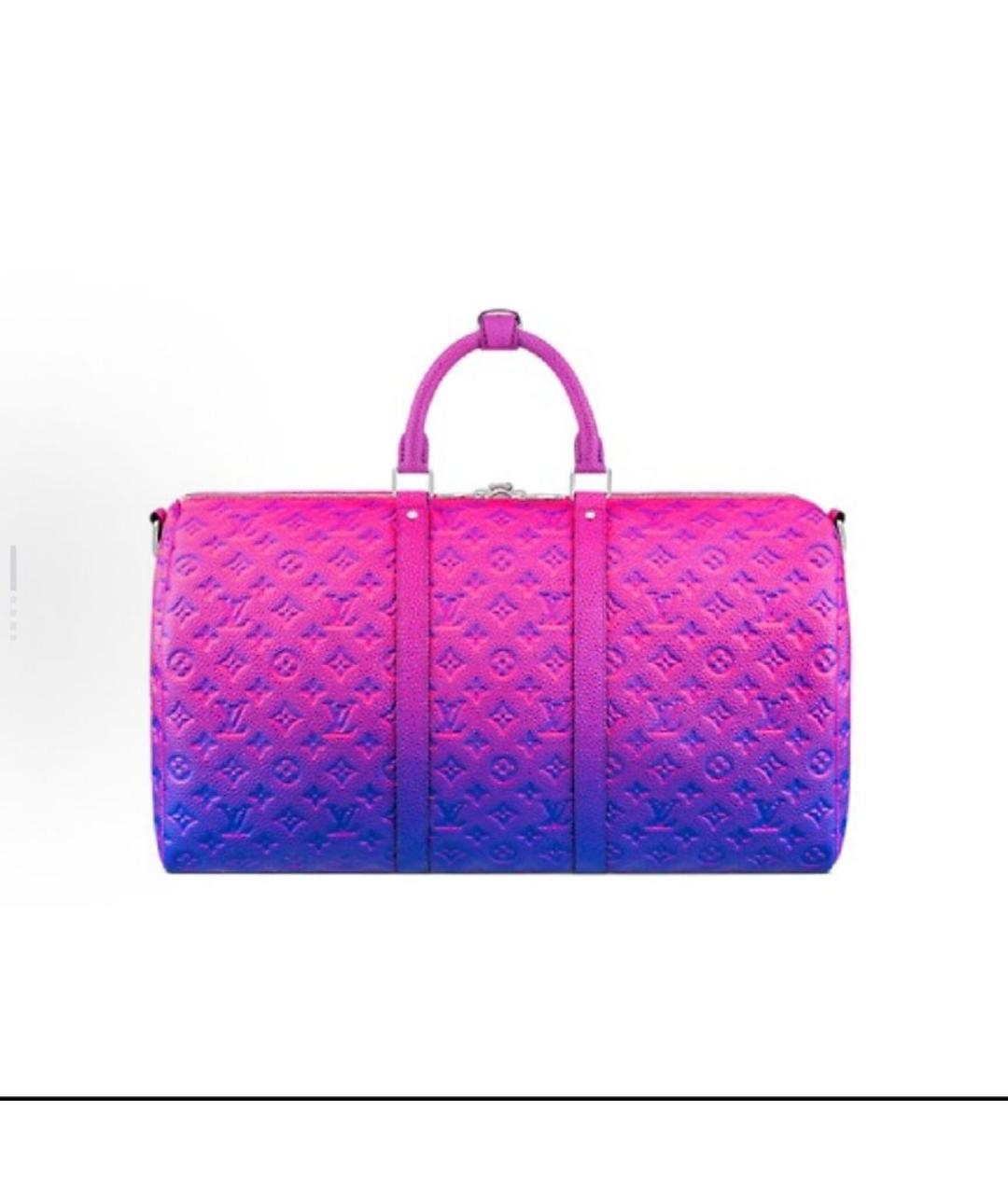 LOUIS VUITTON Фуксия кожаная дорожная/спортивная сумка, фото 4