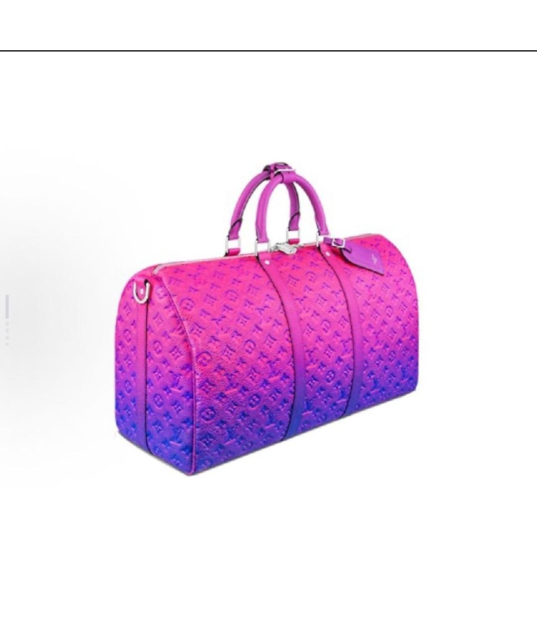 LOUIS VUITTON Фуксия кожаная дорожная/спортивная сумка, фото 3