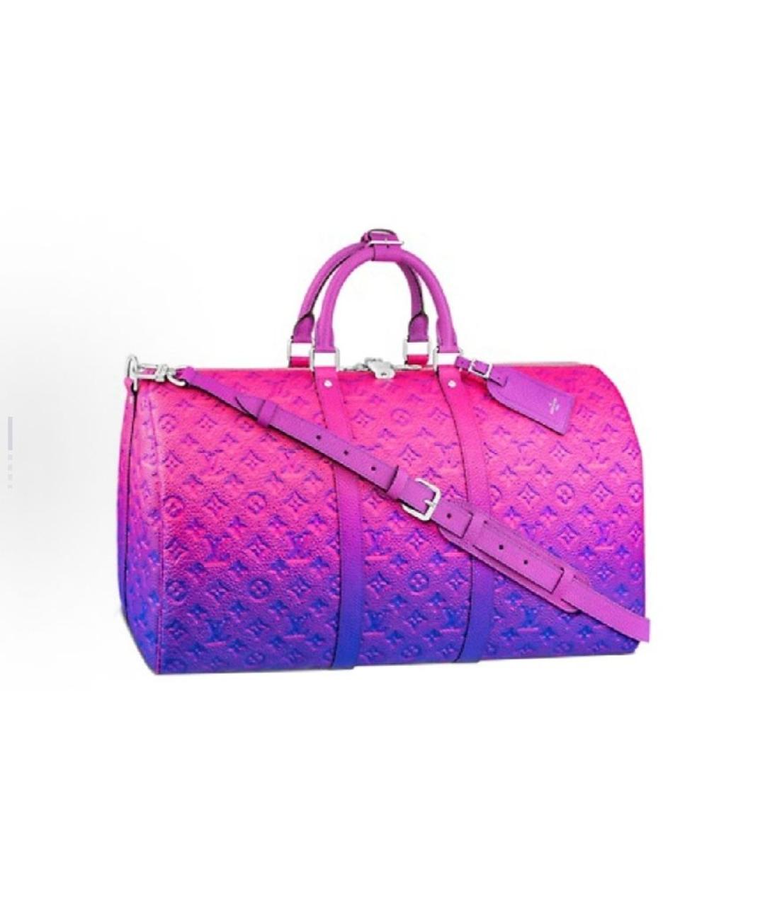 LOUIS VUITTON Фуксия кожаная дорожная/спортивная сумка, фото 2