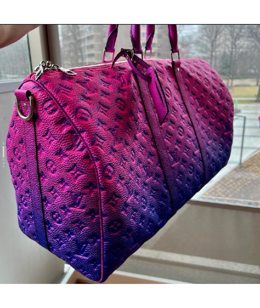 LOUIS VUITTON Фуксия кожаная дорожная/спортивная сумка, фото 7