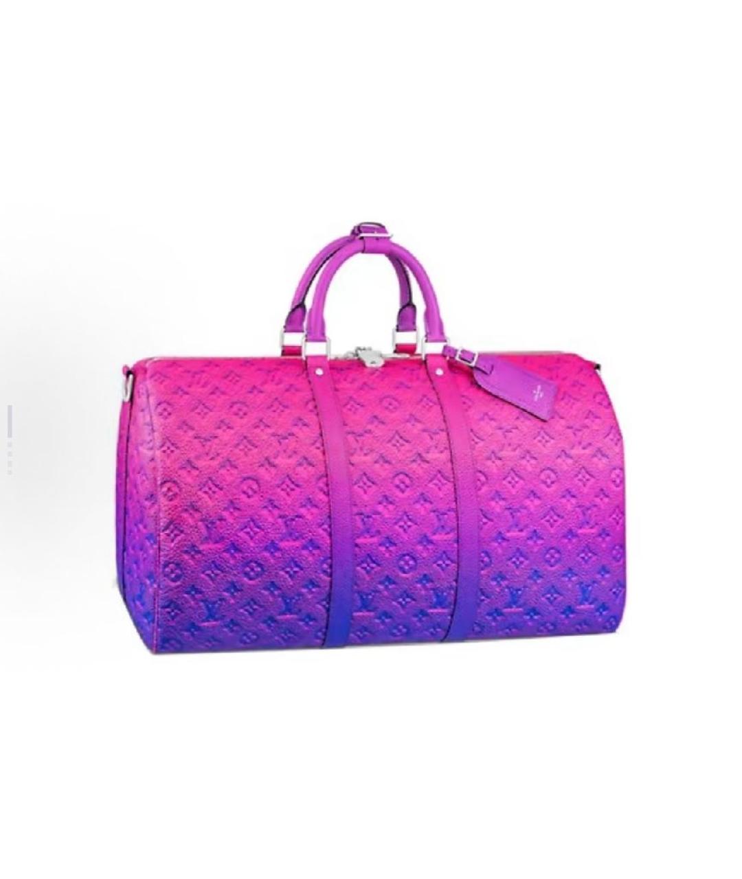 LOUIS VUITTON Фуксия кожаная дорожная/спортивная сумка, фото 8