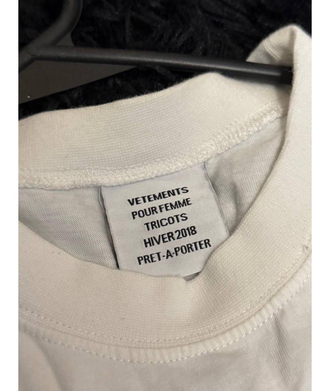 VETEMENTS Белая хлопковая футболка, фото 4