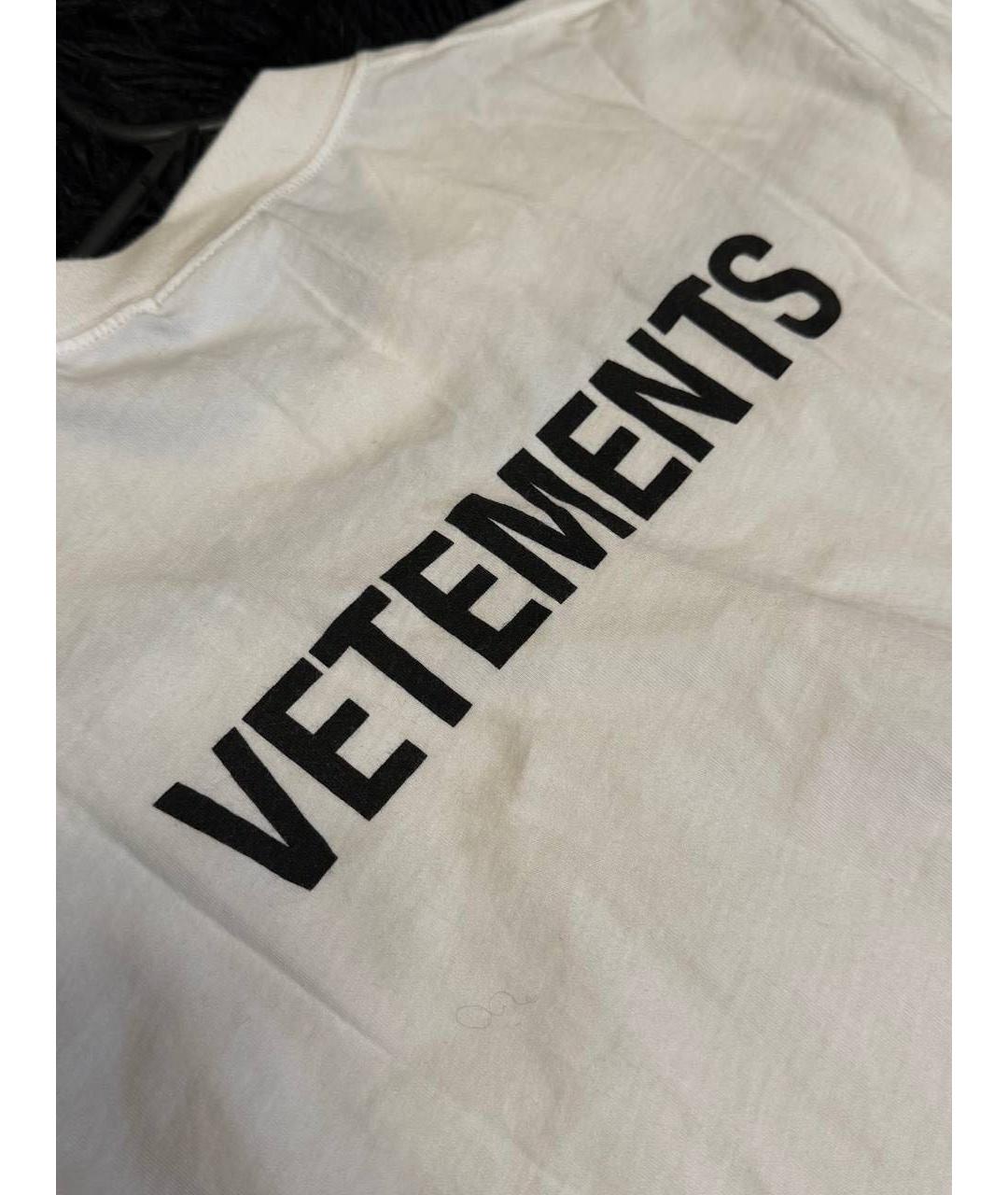 VETEMENTS Белая хлопковая футболка, фото 3
