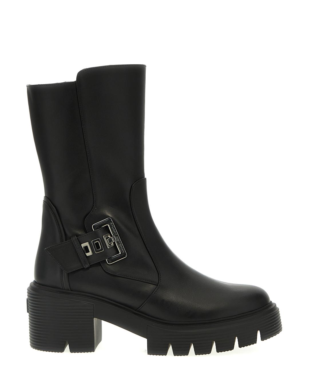 STUART WEITZMAN Черные кожаные ботинки, фото 1