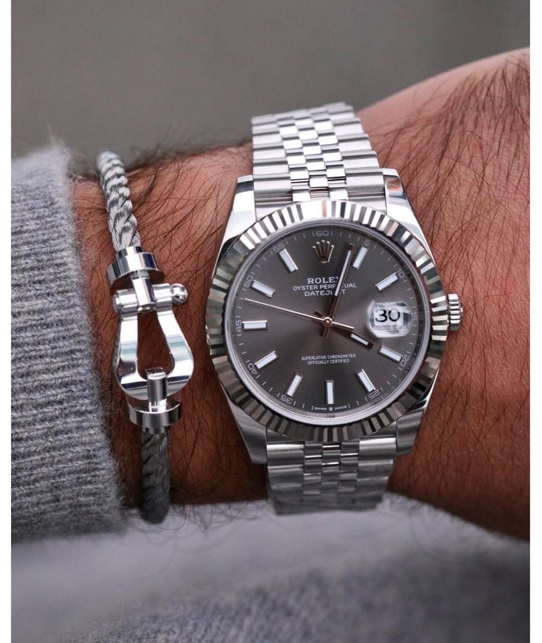ROLEX Серебряные часы из белого золота, фото 7