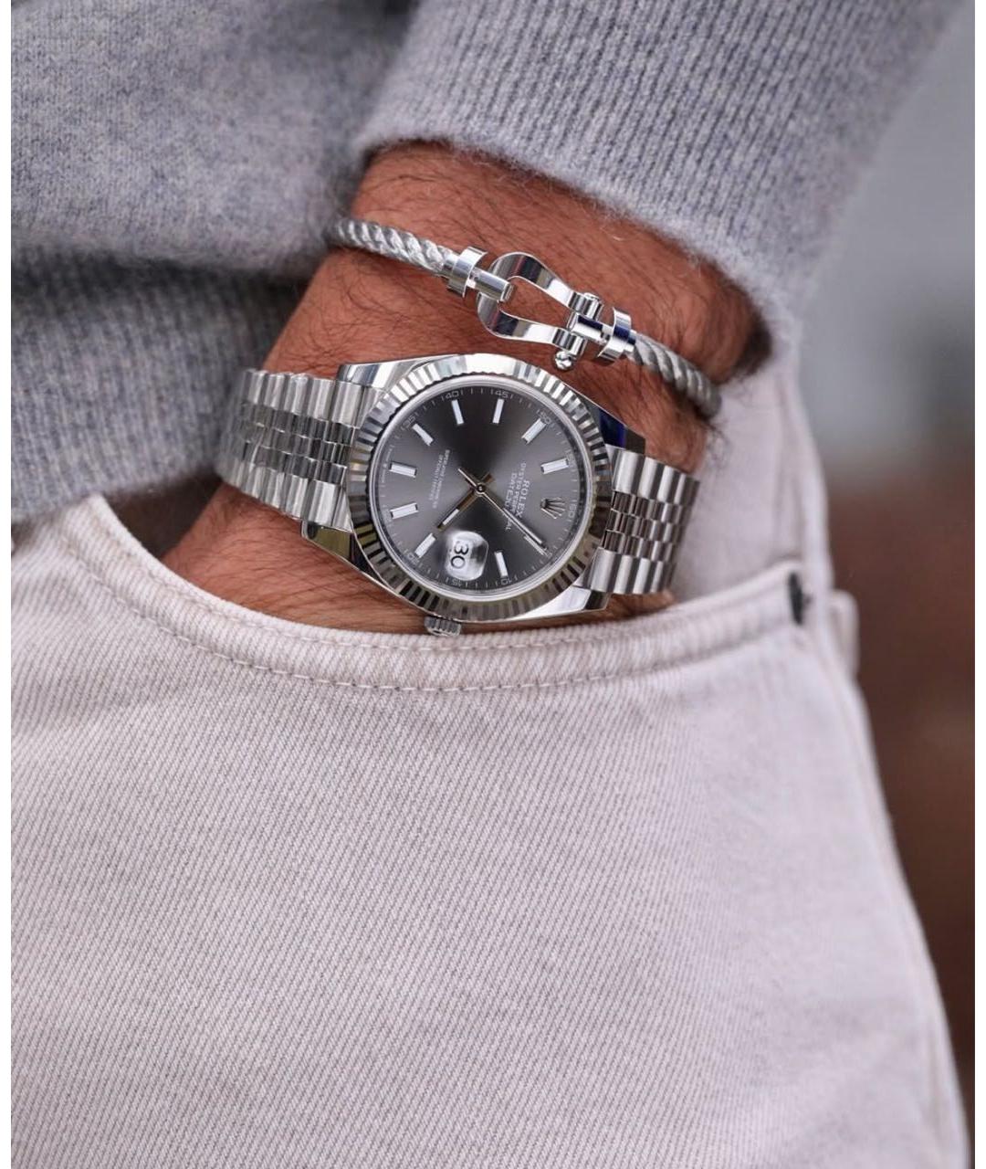 ROLEX Серебряные часы из белого золота, фото 8