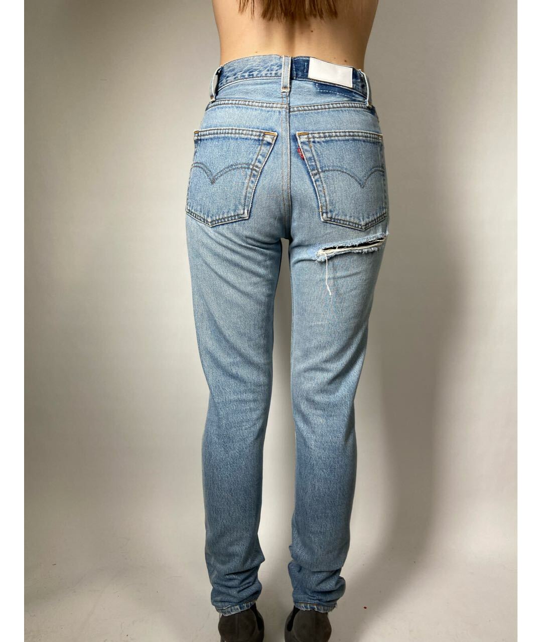 LEVI'S Голубые хлопковые прямые джинсы, фото 3