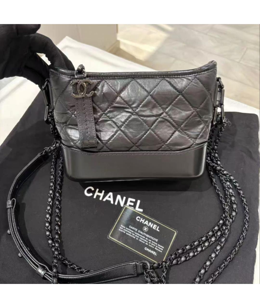 CHANEL Черная кожаная сумка через плечо, фото 2