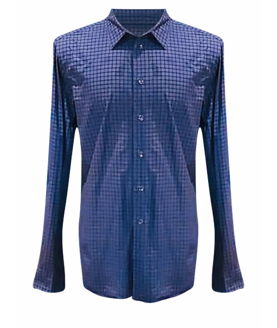 ARMANI COLLEZIONI Синяя хлопковая кэжуал рубашка, фото 1