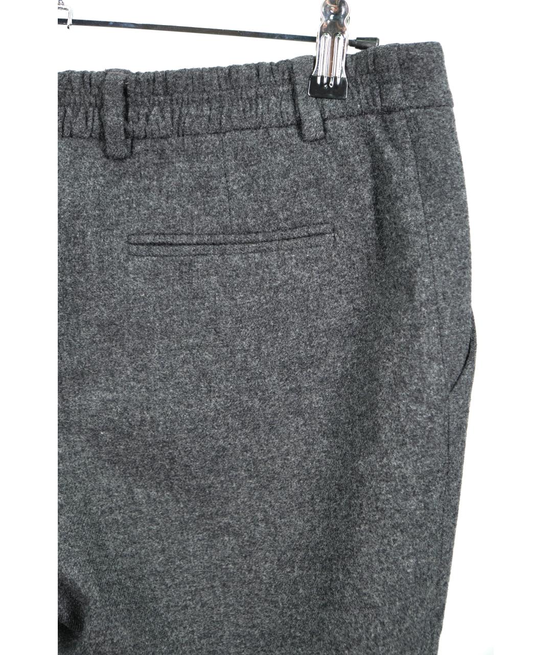 ERMANNO SCERVINO Серые шерстяные прямые брюки, фото 5
