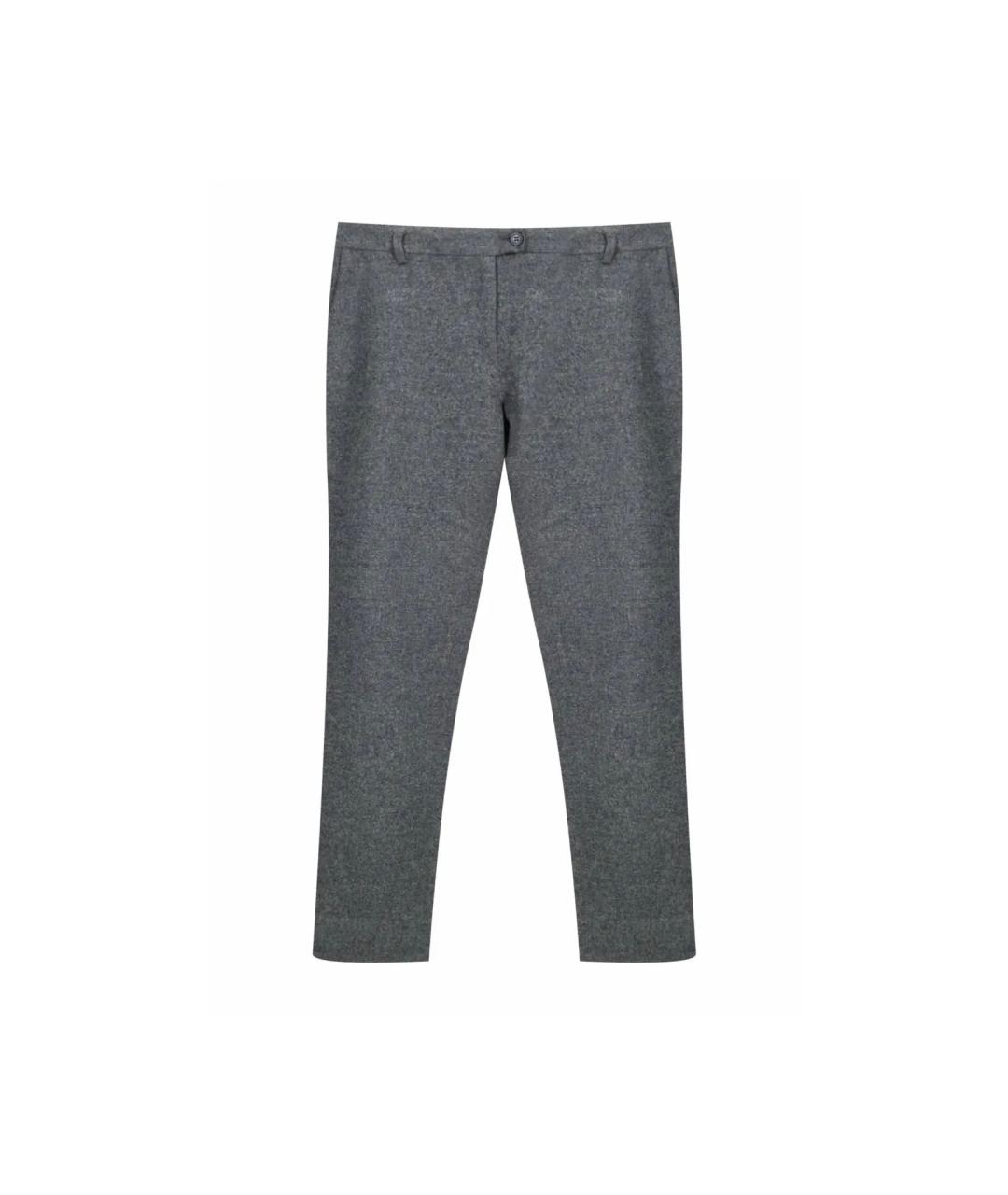 ERMANNO SCERVINO Серые шерстяные прямые брюки, фото 1