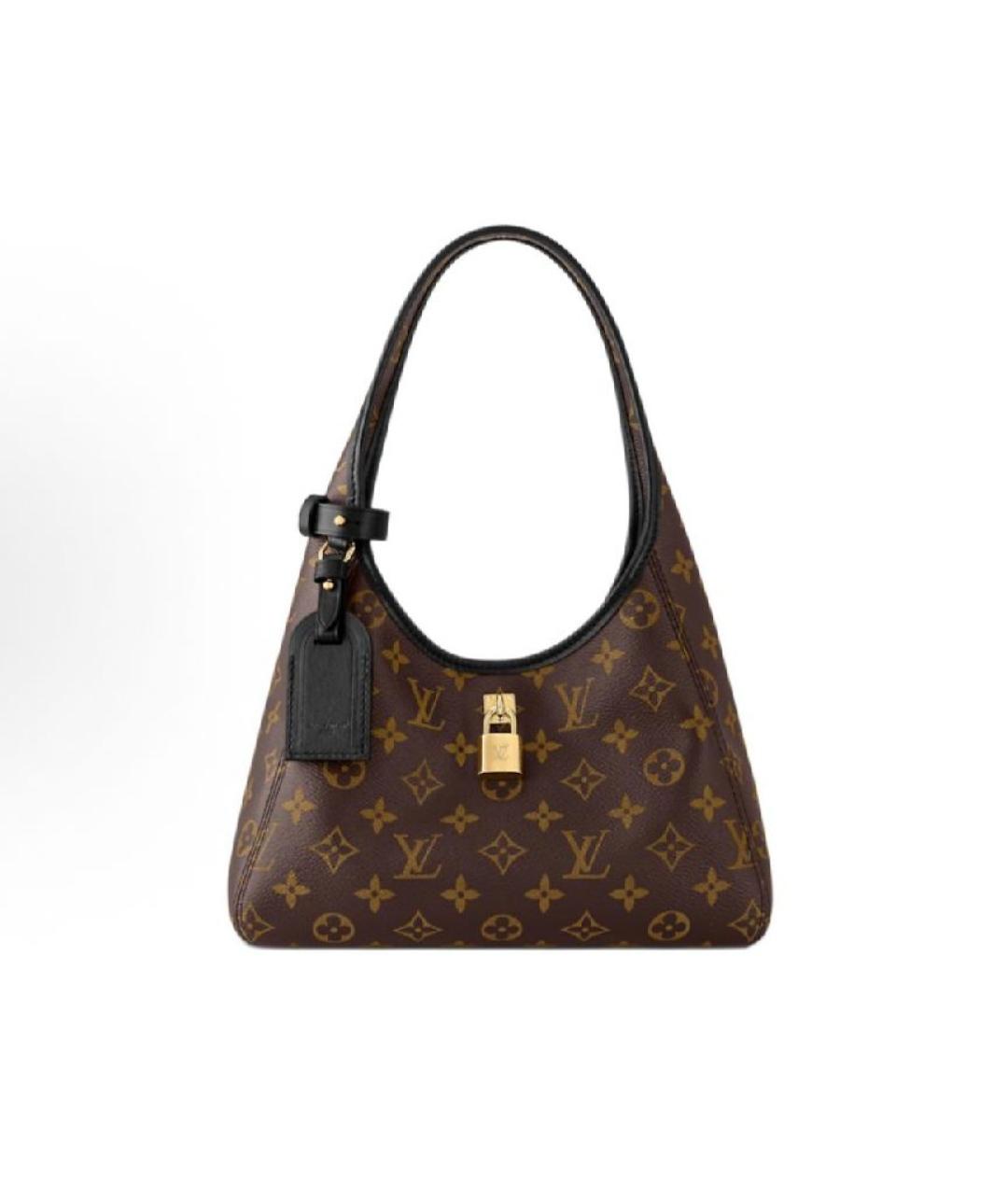 LOUIS VUITTON Коричневая кожаная сумка с короткими ручками, фото 9