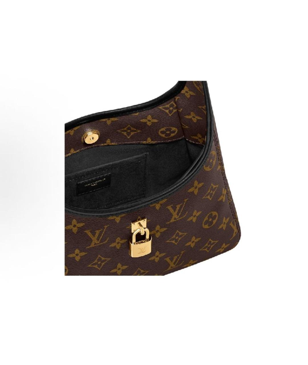 LOUIS VUITTON Коричневая кожаная сумка с короткими ручками, фото 5