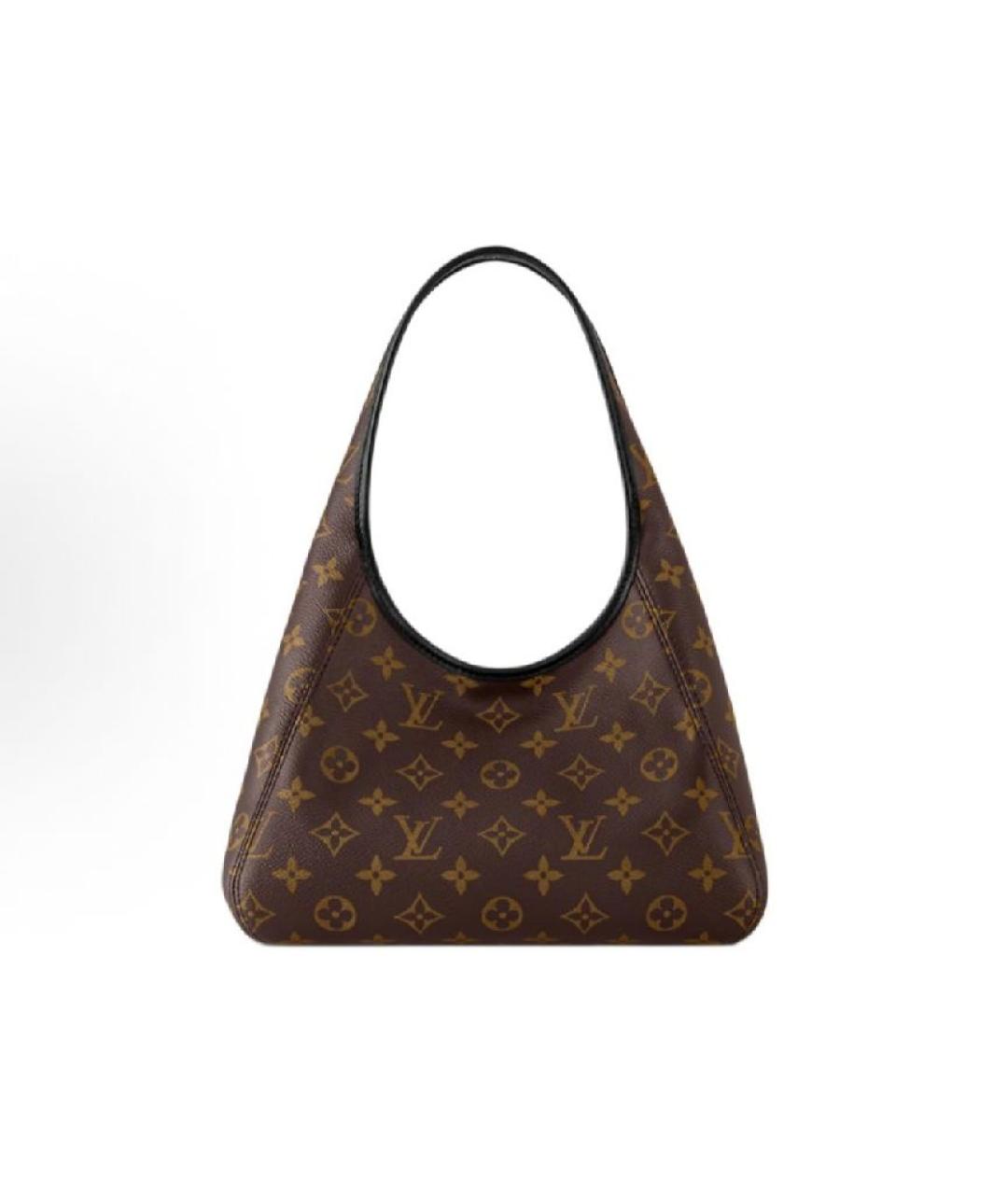 LOUIS VUITTON Коричневая кожаная сумка с короткими ручками, фото 3