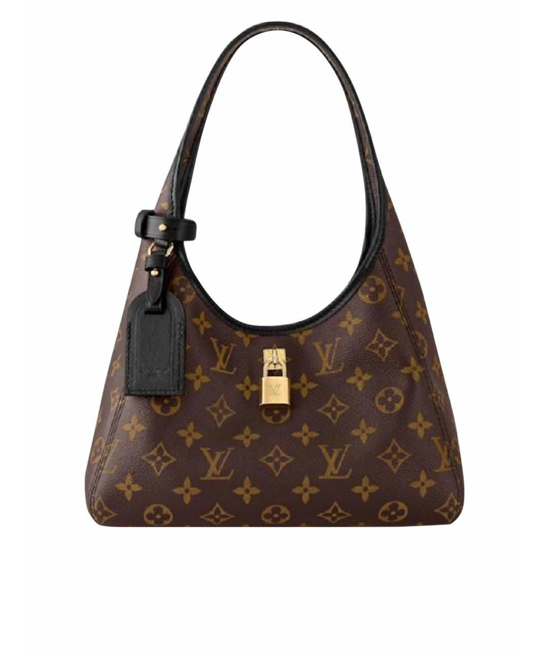 LOUIS VUITTON Коричневая кожаная сумка с короткими ручками, фото 1