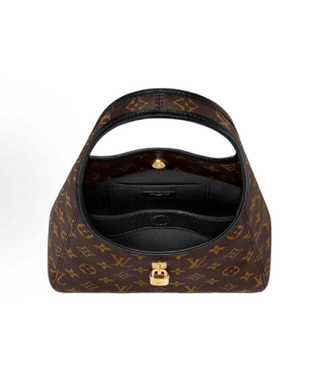 LOUIS VUITTON Коричневая кожаная сумка с короткими ручками, фото 4